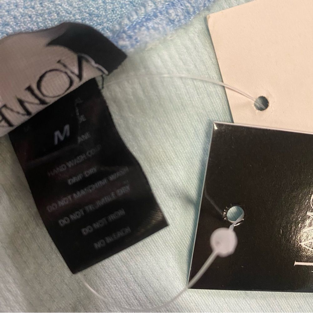 Leslie Amon Starfish Dress Blue beaded stretch mini resort Revolve NWT M - Picture 11 of 12